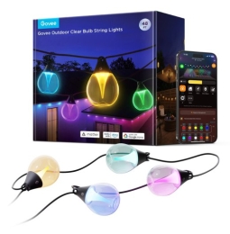Govee H7025 RGBICW Outdoor LED String Lights, 14.63m, 2.4GHz Wi-Fi + Bluetooth