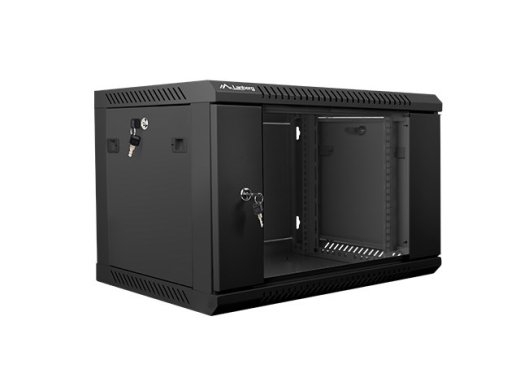 Lanberg wall mounted 19" rack cabinet 6U 600x450 black wf01-6406-10b