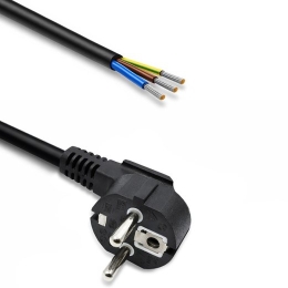 Power cable SCHUKO CEE angled plug Cu stripped