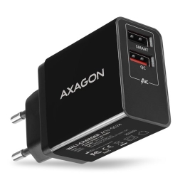AXAGON Dual wallcharger 240V/2x USB port QC3.0/AFC/FCP and 5V-1.2A, 24W ACU-QS24