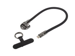 Lanberg USB-C M/M Lanyard/Keychain Cable, 0.3 m, 240 W CA-CMCM-10LN-0003-BK
