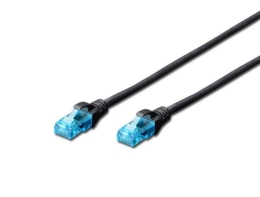 Patch cord RJ45/RJ45 U/UTP kat. 5e 3,0m AWG 26/7 PVC Black