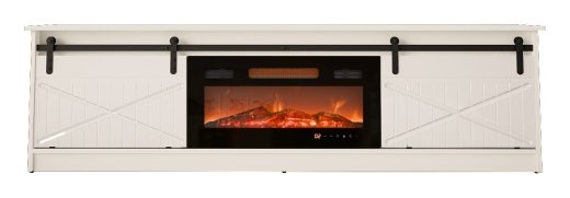 RTV GRANERO + fireplace cabinet 200x56.7x35 white/gloss white