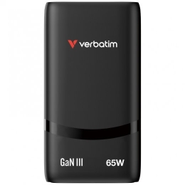 Verbatim Fold n GO Charger GaN 65W 2xUSB-C black