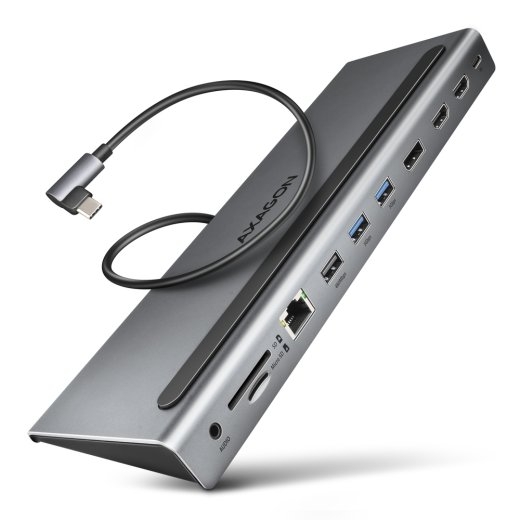 AXAGON USB-C 5Gbps TRIPLE 4K DISPLAY 11in1 Hub HMC-4KX3