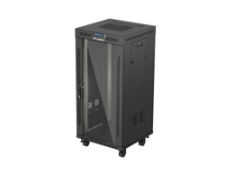 Lanberg Standing 19" 24U Rack Installation Cabinet 600×600 Black with Glass Door and LCD (Flat Pack) V2 600x600 FF01-6624-12B