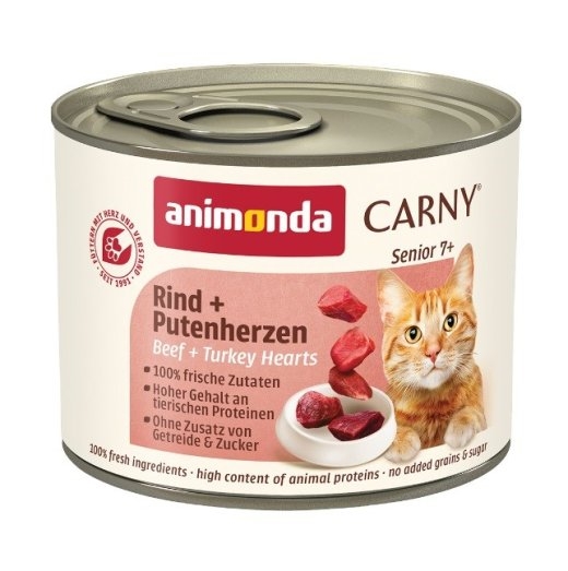 ANIMONDA Carny Senior Beef and turkey hearts - wet cat food - 200g