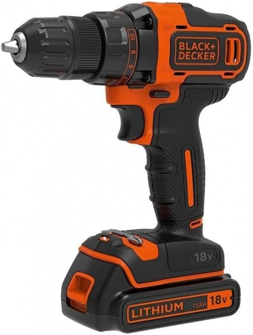 BLACK & DECKER 18V , 2x1.5 Ah Cordless drill driver BDCDD186KB-QW