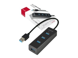AXAGON Four-port USB 3.0 hub with fast charging and power support HUE-S2B