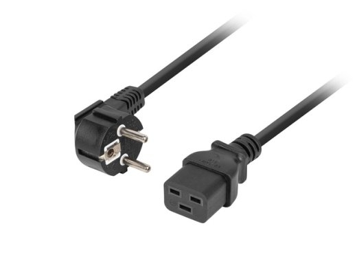 Lanberg CEE 7/7- to IEC 320 C19 power cord, 16A VDE CA-C19C-10CC-0018-BK