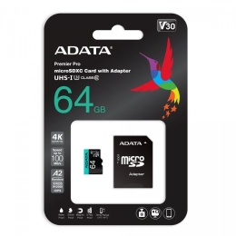Memory card microSD Premier Pro 64 UHS1 U3 V30 A2 + adapter