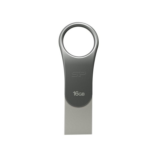 Silicon Power Mobile C80 USB flash drive 16 USB Type-A / USB Type-C 3.0 (3.1 Gen 1) Titanium