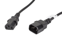Extension power cable IEC 320 C13 - C14 VDE 5M black
