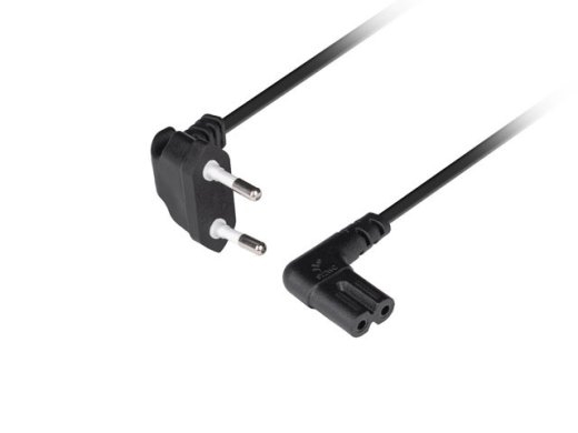 Lanberg CEE 7/16 to IEC 320 C7 Euro (radio) power cord 3m angled VDE CA-C7CA-12CC-0030-BK