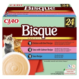 INABA Ciao Bisque Creamy soup with tuna, chicken, beef and salmon - cat treats - 24x40g