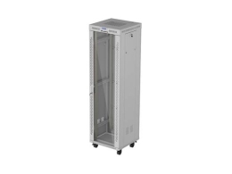 Lanberg 19" 42U Standing Rack Cabinet 600×600 Gray with Glass Door and LCD (Flat Pack)
