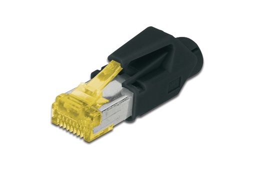 A-MO6A 8/8 HRS AT 6A modular RJ45 Plug, Hirose TM31 8P8C, shielded, for round cable, incl. hood