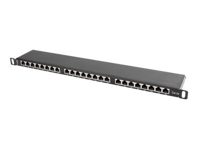 Lanberg Patch panel 24 port 0.5U 19" CAT.5E FTP with cable organizer shielded PPS5-0024-B
