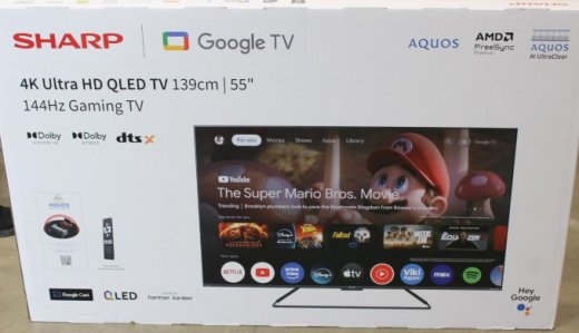 SALE OUT. Sharp 55GR8265E 55" (139cm) 4K Ultra HD QLED Smart Google Frameless TV, 144Hz, Dolby Vision IQ, Dolby Atmos, Harman/Kardon Sharp 55GR8265...