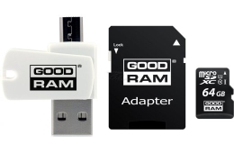 Goodram All in one M1A4-0640R12 memory card 64 MicroSDXC Class 10 UHS-I + The card reader