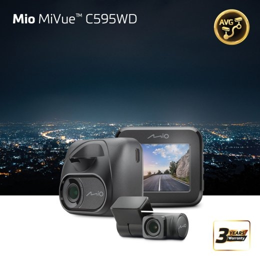 Mio MiVue C595WD (T30 rear cam), Full HD, STARVIS, Speedcam GPS Wi-Fi