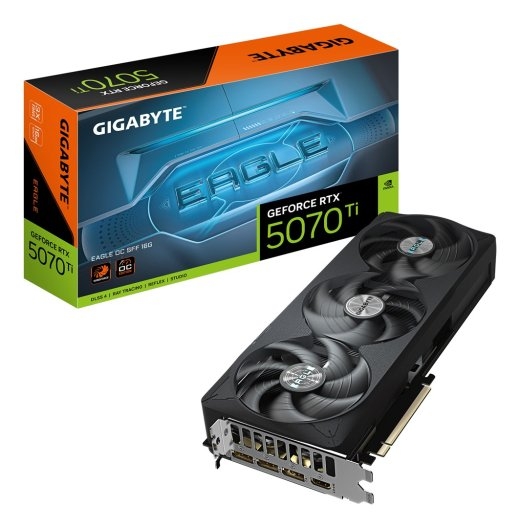 GIGABYTE GeForce RTX 5070 Ti EAGLE OC SFF 16G Graphics Card - 16GB GDDR7, 256bit, PCI-E 5.0, 2542 MHz Core Clock, 3 x DP 2.1a, 1 x HDMI 2.1b, NVIDI...