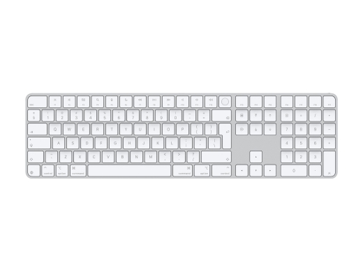 Apple Magic Keyboard with Touch ID and Numeric Keypad Keyboard Wireless English White