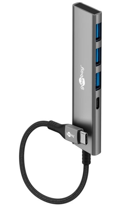 Goobay Slim 4-Port USB Hub, USB-C to USB-C/USB-A, 5 Gbit/s 76562