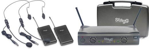 Stagg SUW 50 HH FH UHF true diversity wireless headset system with 2 channels Black