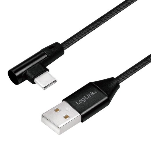 USB2.0 cable USB-A male to USB-C 90 angled male