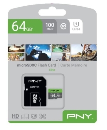 MicroSDXC Elite 64GB P-SDUX64U185GW-GE