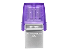 Kingston USB-Stick DataTraveler microDuo 3C - USB 3.2 Gen 1 (3.1 Gen 1) - 64 - purple/stainless steel