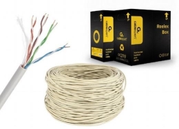 UTP solid gray cable, cat. 5E, AWG 24 CCA, 1000 ft