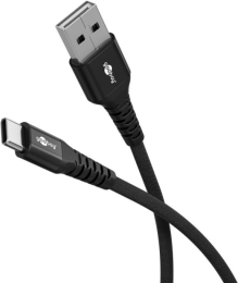 Goobay USB-C to USB-A Supersoft Textile Cable with Metal Plugs 74526 USB-C to USB-A