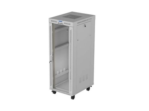 Lanberg 19" 32U Standing Rack Cabinet 600×800 Gray with Glass Door and LCD (Flat Pack)