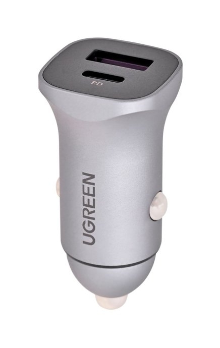 Ugreen USB Type-C / USB 24W Power Delivery Quick Charge car charger, grey (30780)