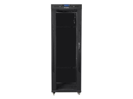 Installation cabinet rack 19 37u 600x800 black, black glass door lcd (Flat pack)