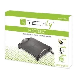 Ergonomic footrest with angle adjustment, black