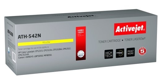 Activejet ATH-542N Toner (replacement for HP 125A CB542A, Canon CRG-716Y; Supreme; 1500 pages; yellow)
