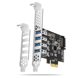 AXAGON PCI-Express card with four external USB 3.2 Gen1 ports with dual power PCEU-43RS