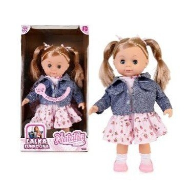 Natalia Doll - 39 cm, speaks Polish, wearing a navy jacket