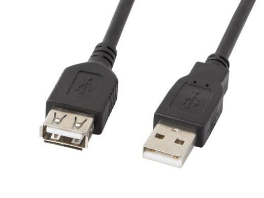 Extension cable USB 2.0 AM-AF black 1.8M