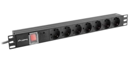 Surge protector Rack PDU 19" 1U 10A 7X SCHUKO 2m black C14