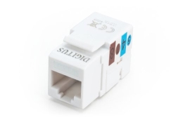 Class E CAT 6 Keystone Jack DN-93601 Unshielded RJ45 to LSA Cable installation via LSA strips, color coded according to EIA/TIA 568 A & B; The Cat...