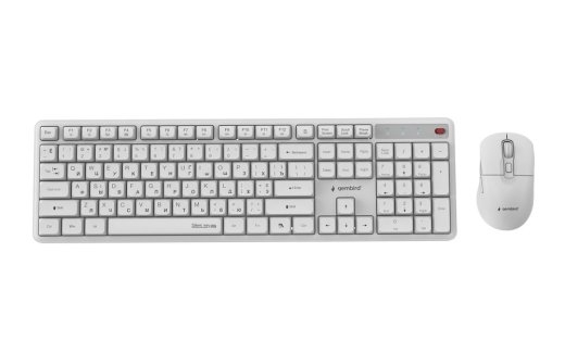 Gembird KBS-WMS-01-W-CYRL Silent key Pro Business wireless desktop set, white, RU layout