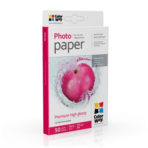 ColorWay Photo Paper, 50 sheets Premium High Glossy 255 g/m² 10x15