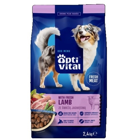 OPTIVITAL with fresh lamb - dry dog food - 2,4kg