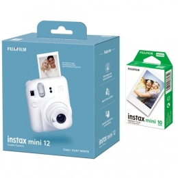 Fujifilm Instax Mini 12 Camera + Instax Mini Glossy (10pl) Caly White 800