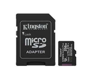 Kingston microSD memory card 256GB Canvas Select+ G3 150MB/s with adapter
