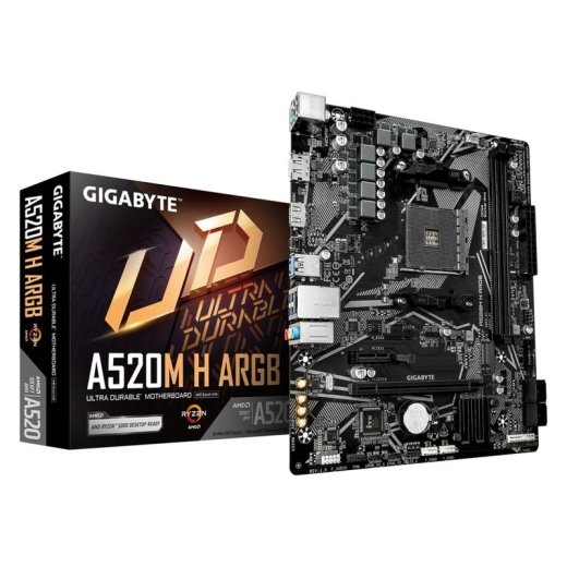 GIGABYTE Mainboard A520M H ARGB - Micro ATX - Socket AM4 - AMD A520